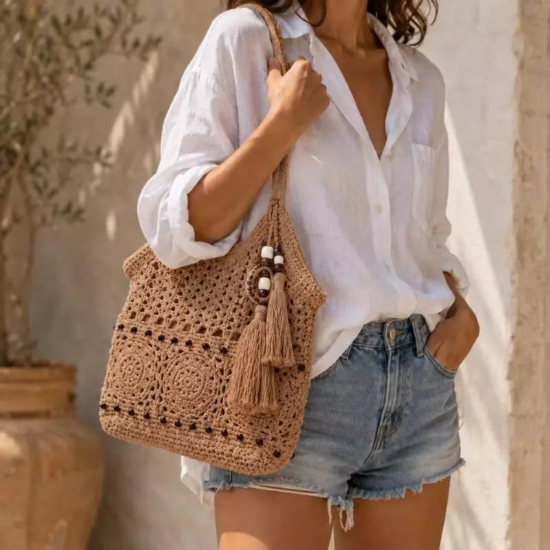 Bolsa de Praia Chic Lavinni Milos Coffe