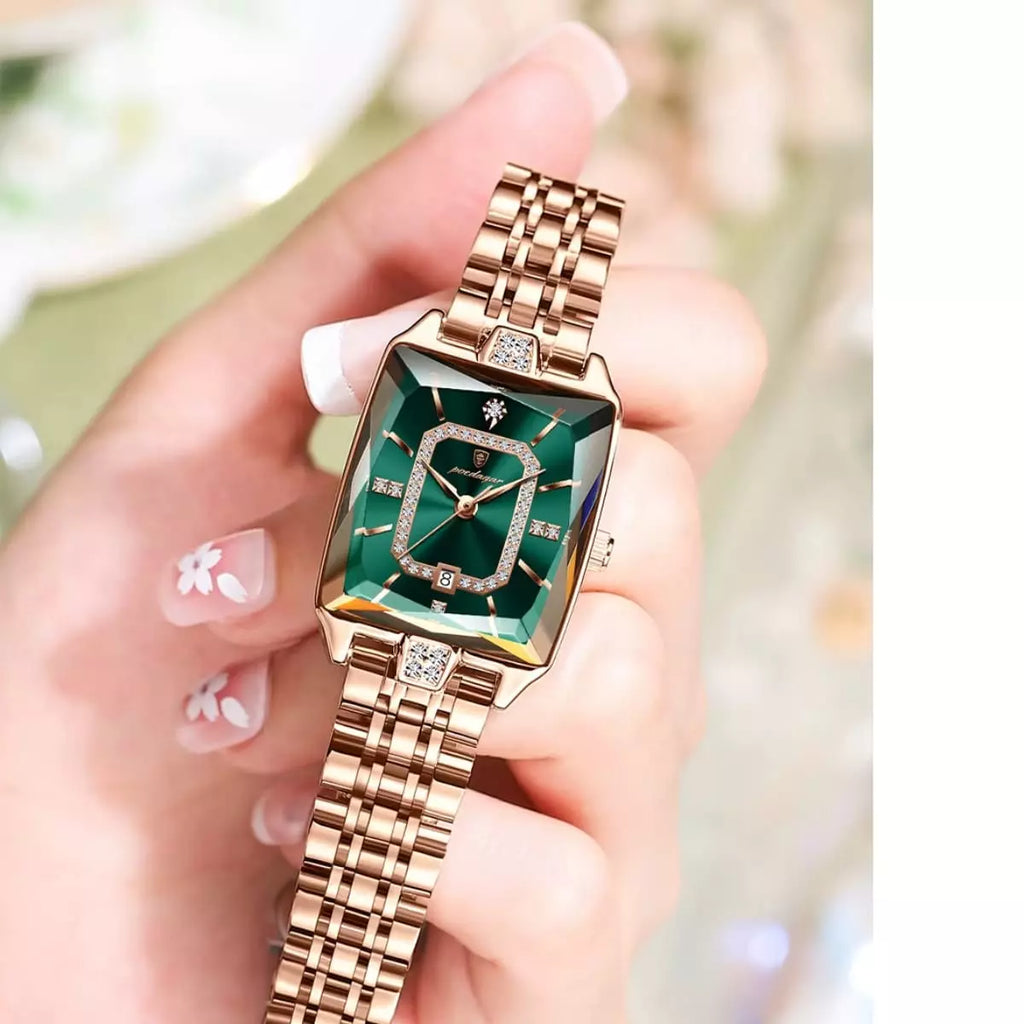 Relogio Feminino Modelo Opaline Emerald Gold