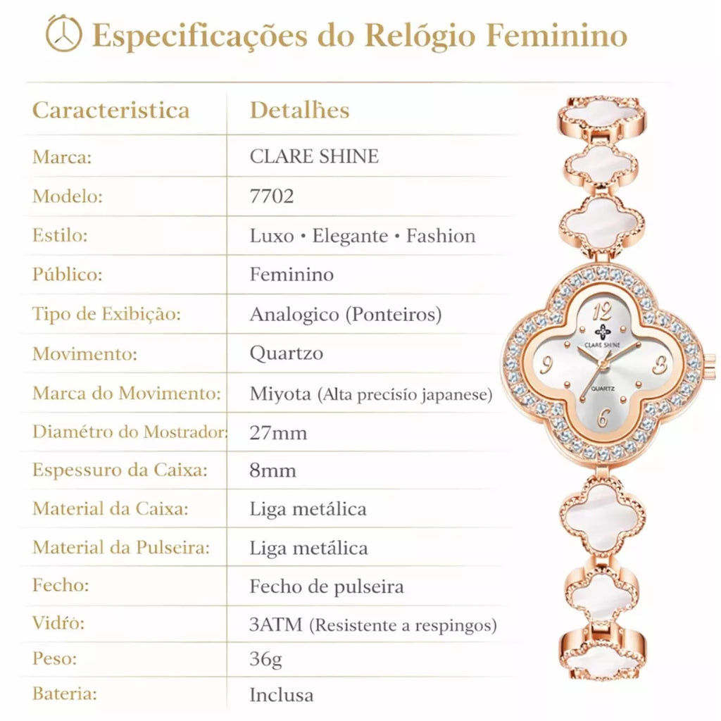 Relógio Feminino  Modelo Shine Royale Silver