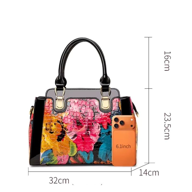 Bolsa Feminina Grande Celeste Bloom Rosé Black