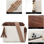 bolsa feminina transversal de couro media Althéna White 2.3