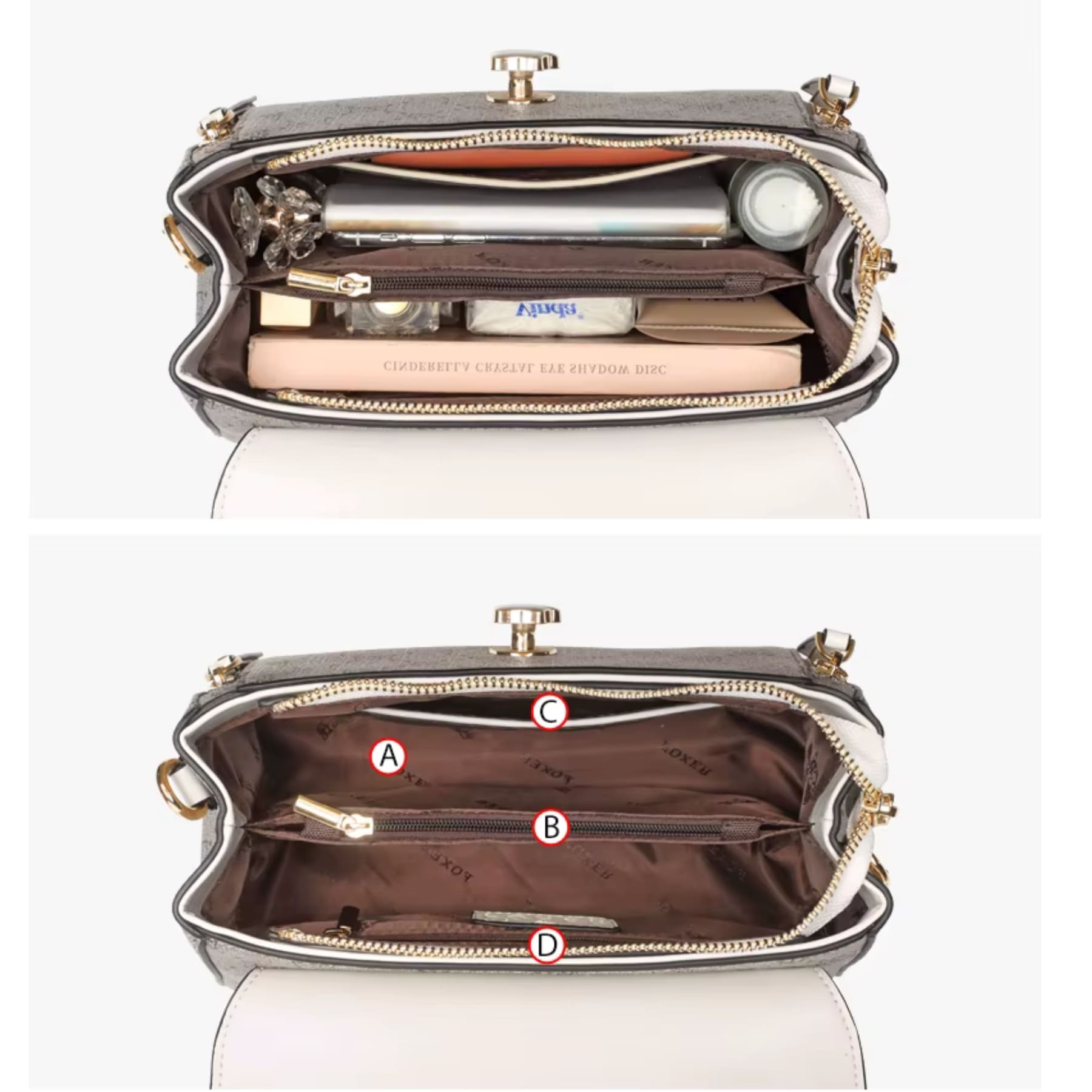 Bolsa Feminina Transversal Foxer Modelo Célinea Gray
