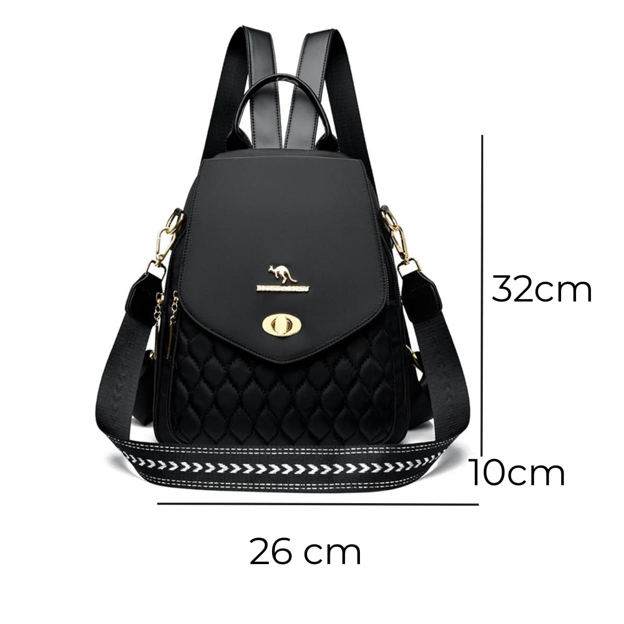 mochila feminina preta Bella Lux Black 4