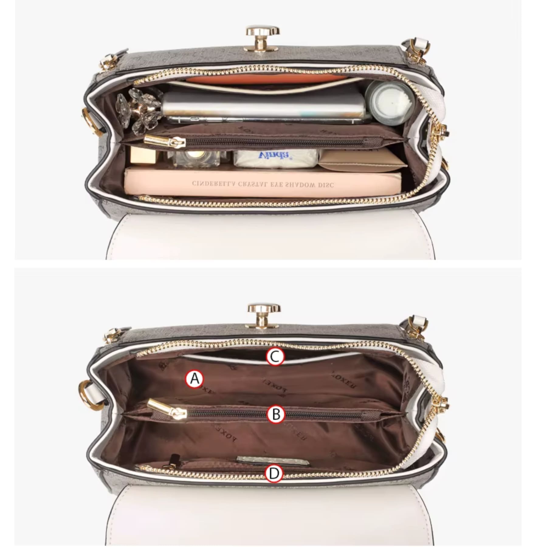Bolsa Feminina Transversal Foxer Modelo Célinea Brown