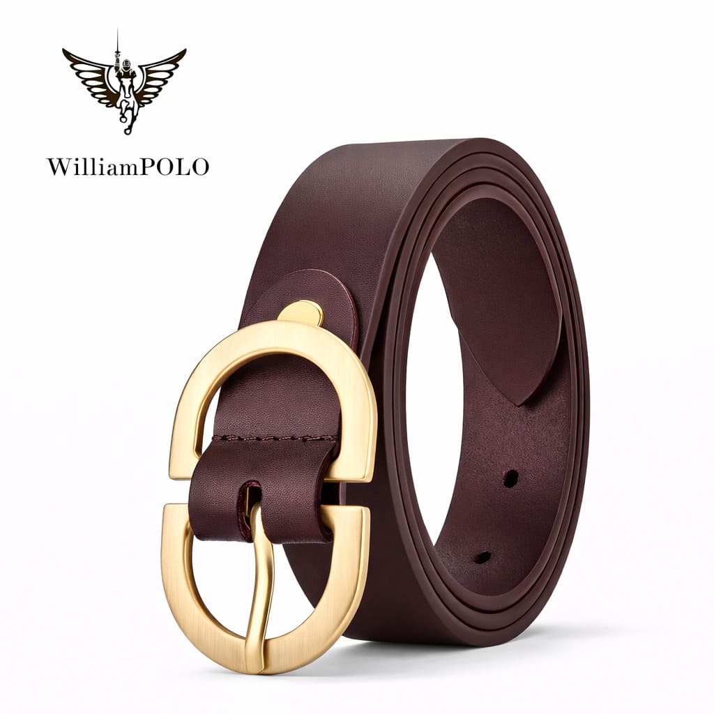 cinto feminino de couro Célinea Black- Linha WilliamPolo