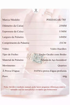 Relógio Feminino Dourado Pequeno Modelo Opaline Gold Black