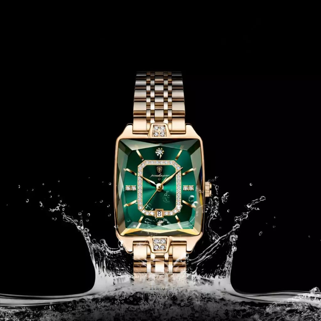 Relogio Feminino Modelo Opaline Emerald Gold