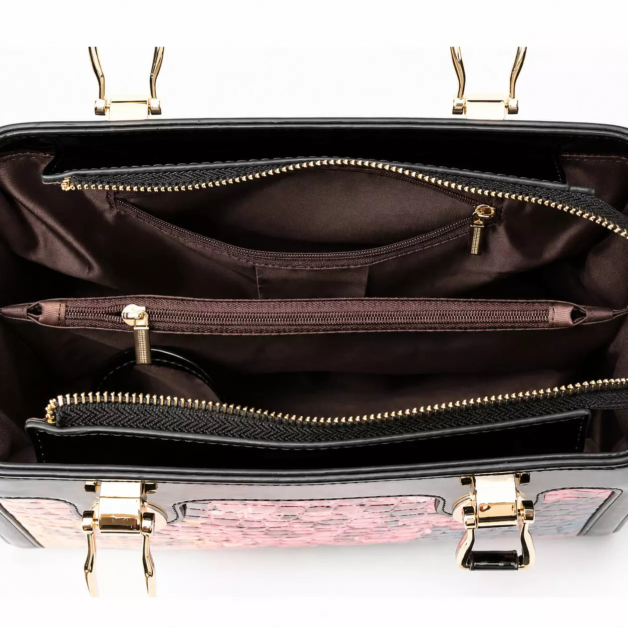 Bolsa Feminina Grande Celeste Bloom Rosé Black