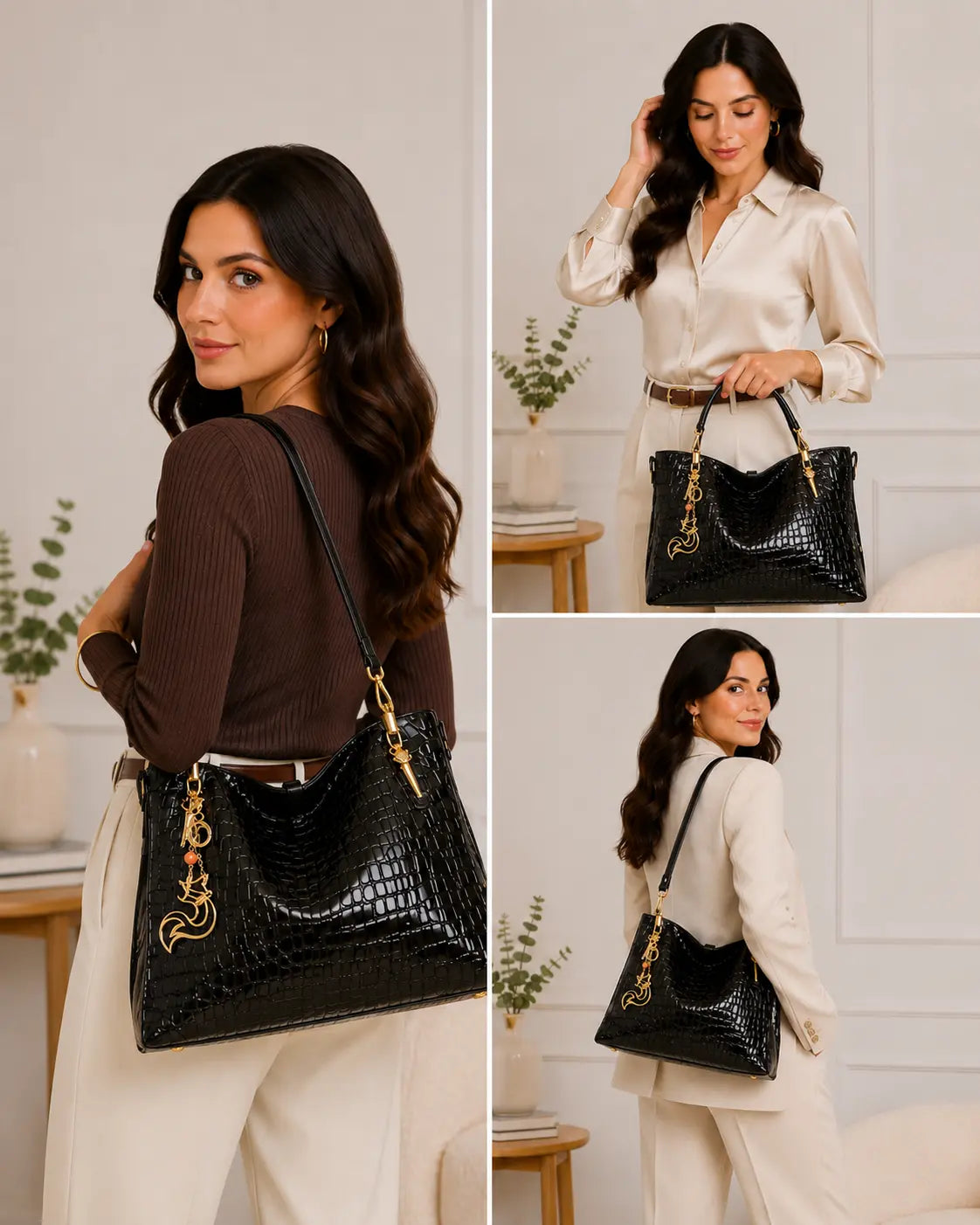 Bolsa Feminina Grande Foxer Modelo Royale Black