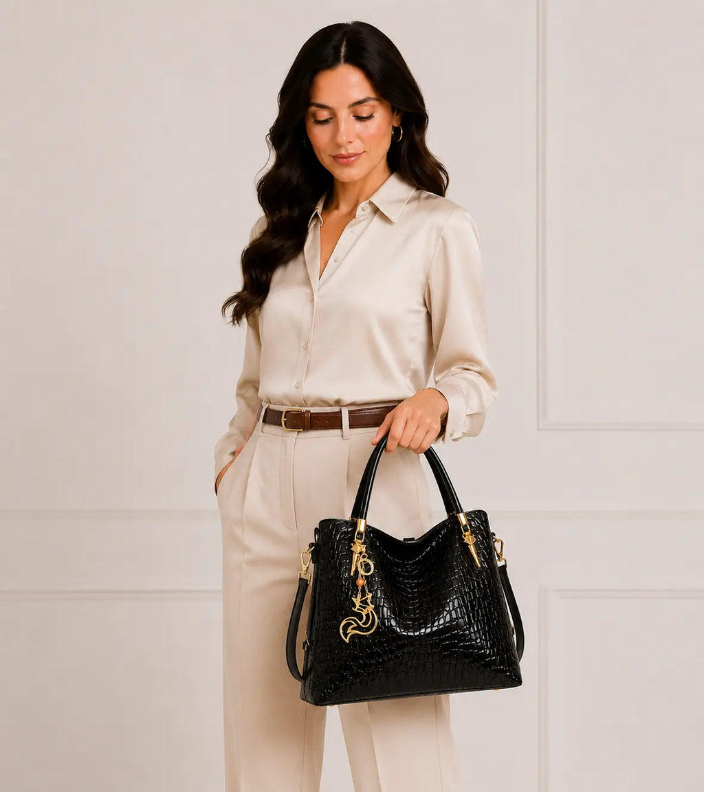 Bolsa Feminina Grande Foxer Modelo Royale Black