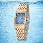 Relógio Feminino Dourado Diamond Purple Gold