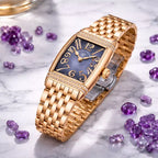 Relógio Feminino Dourado Diamond Purple Gold