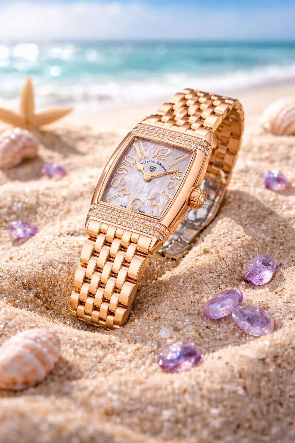relogio feminino de marca Diamond Gold