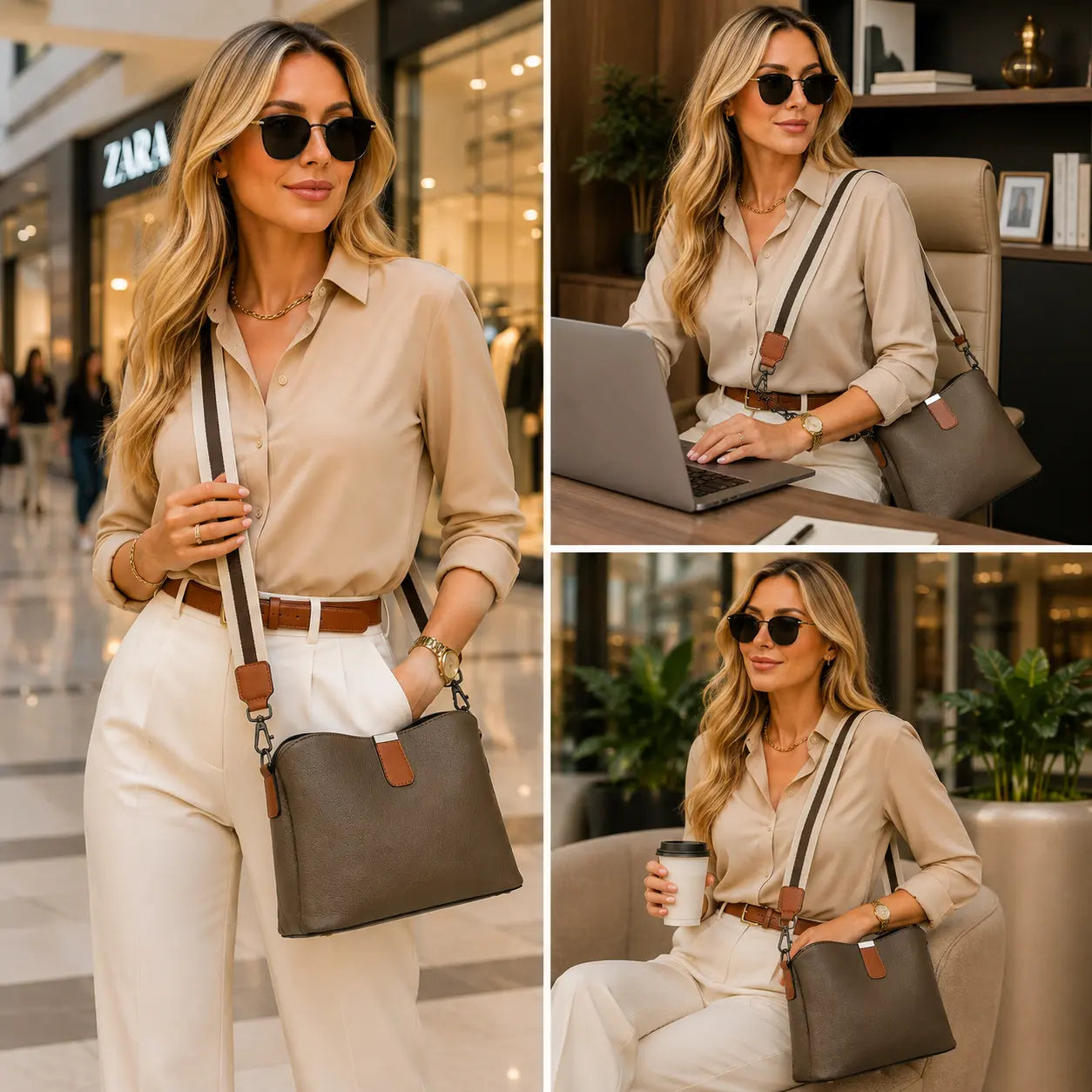 Bolsa Feminina Transversal  Valmont Brown