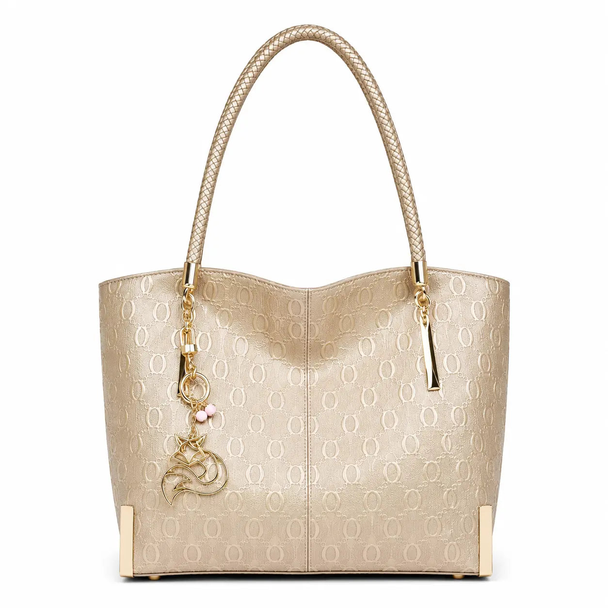 Bolsa Feminina Grande Foxer Modelo Vittora Beige