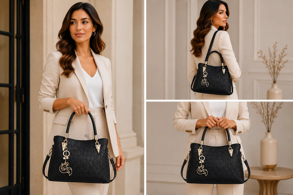 Bolsa Feminina Grande Foxer Mdelo Alma Black