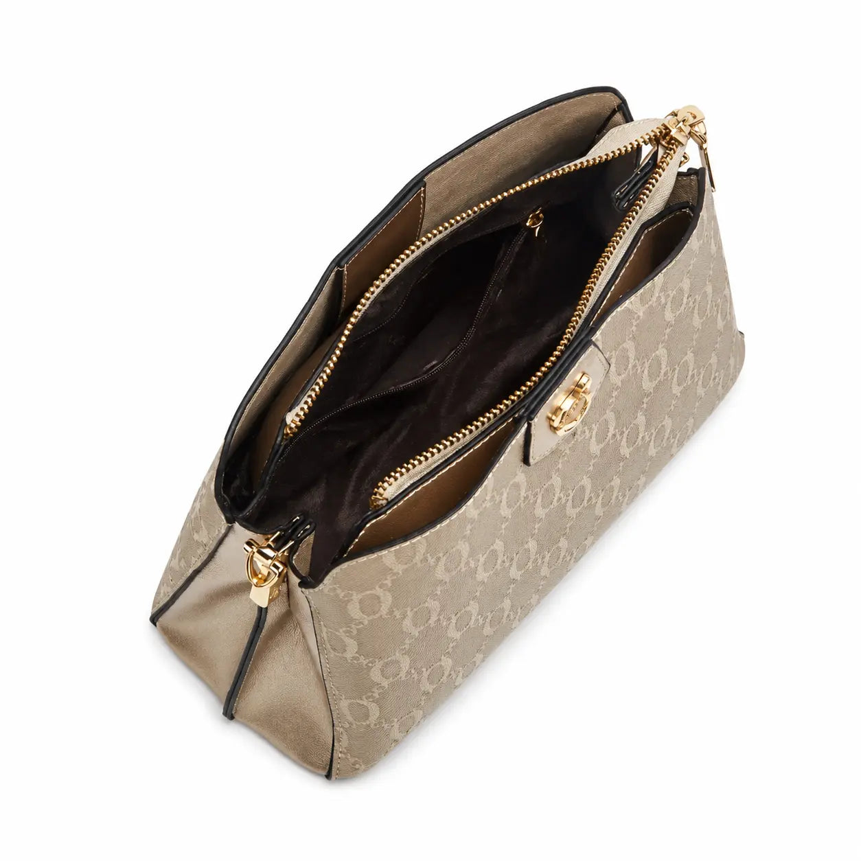 Bolsa Feminina Transversal Modelo Foxer Dauphine Beige