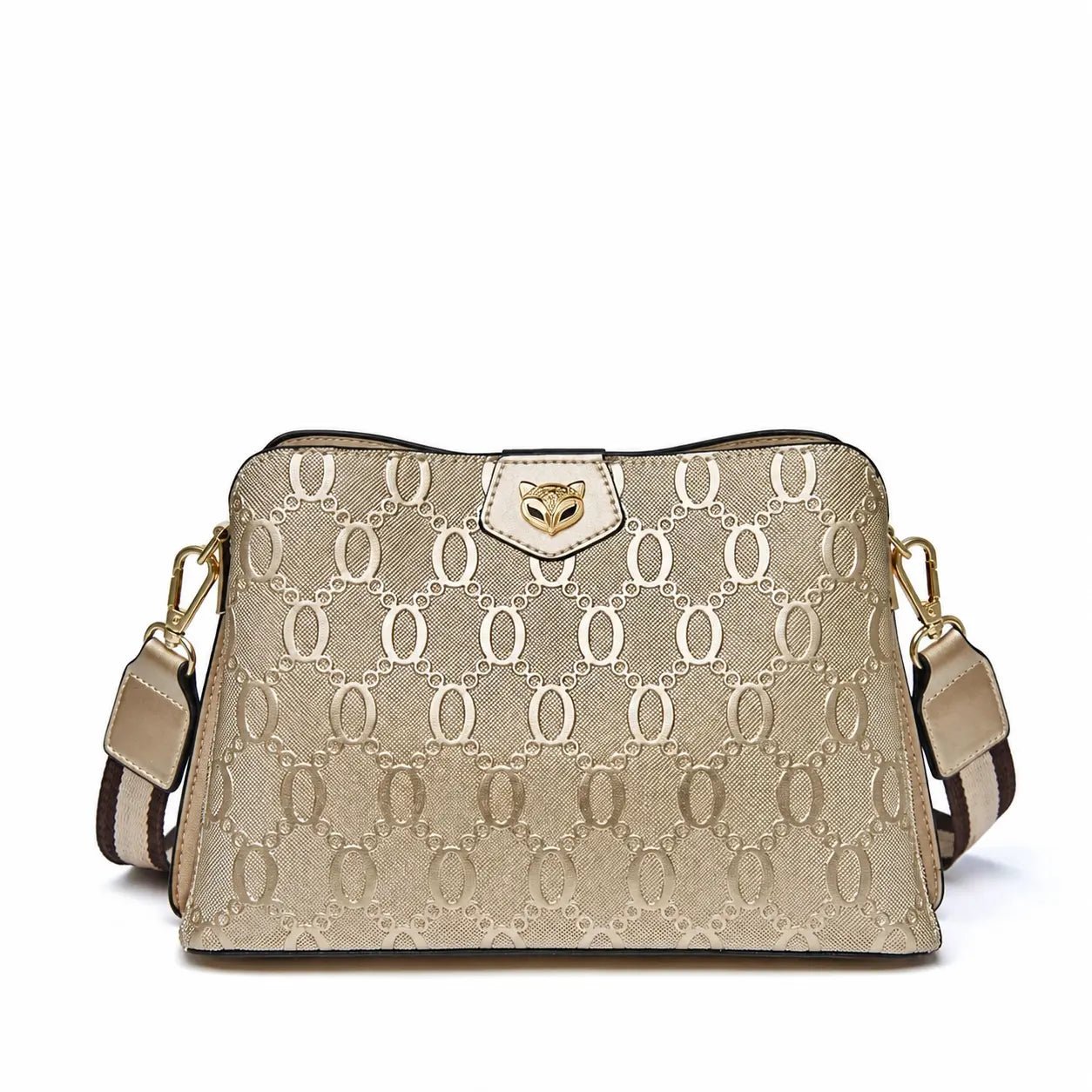 Bolsa Feminina Transversal Modelo Foxer Dauphine Beige