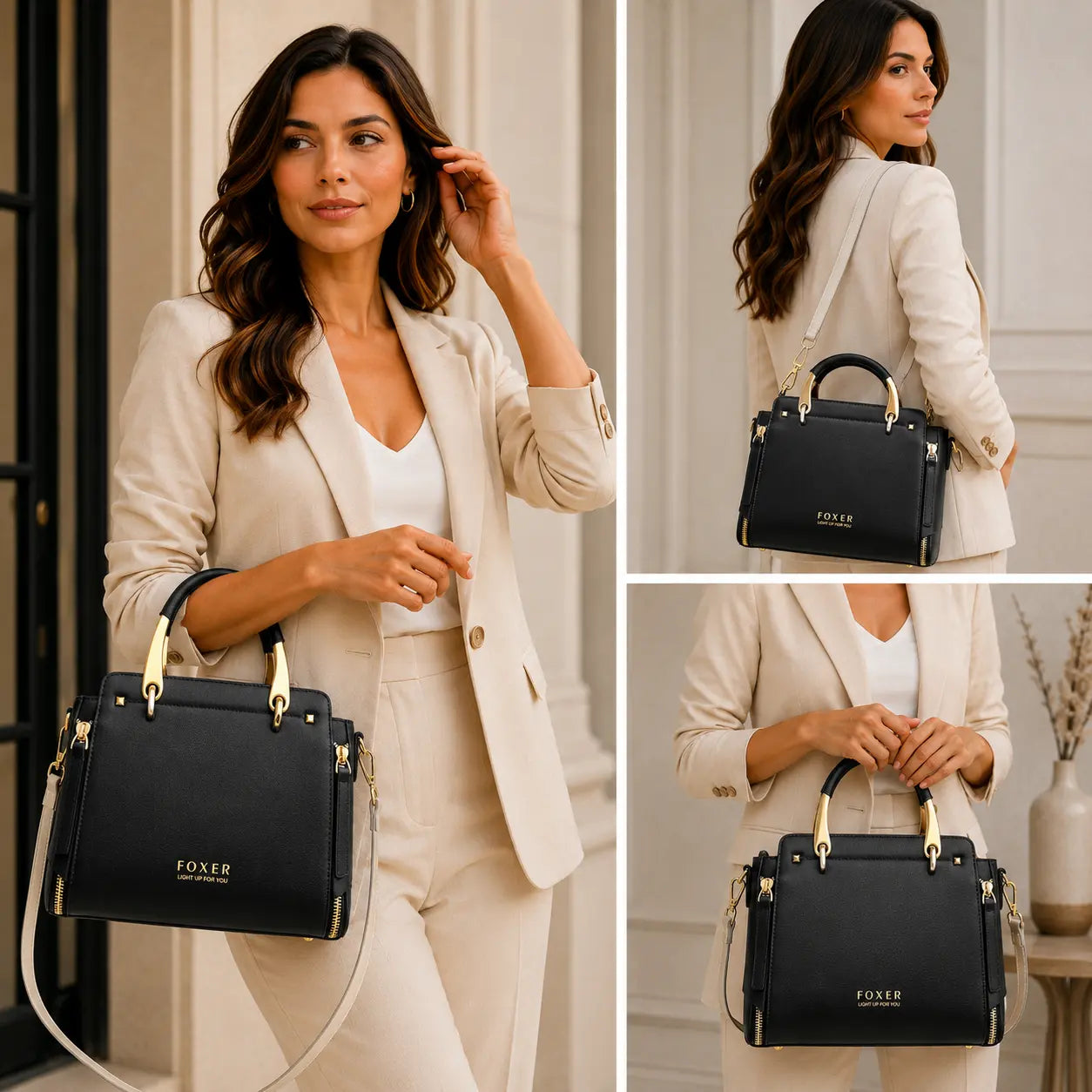 Bolsa Feminina  Média Foxer Modelo FoxerPrestige Cabas Black