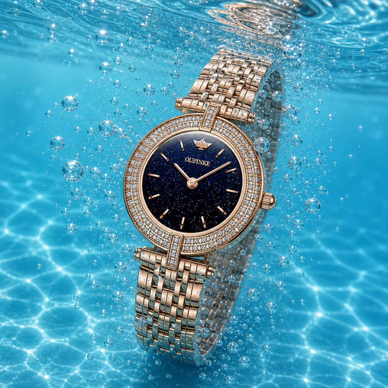 Relógio Feminino Azul Celebriné Blue Gold
