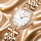 Relógio Feminino Dourado Celebriné Gold White