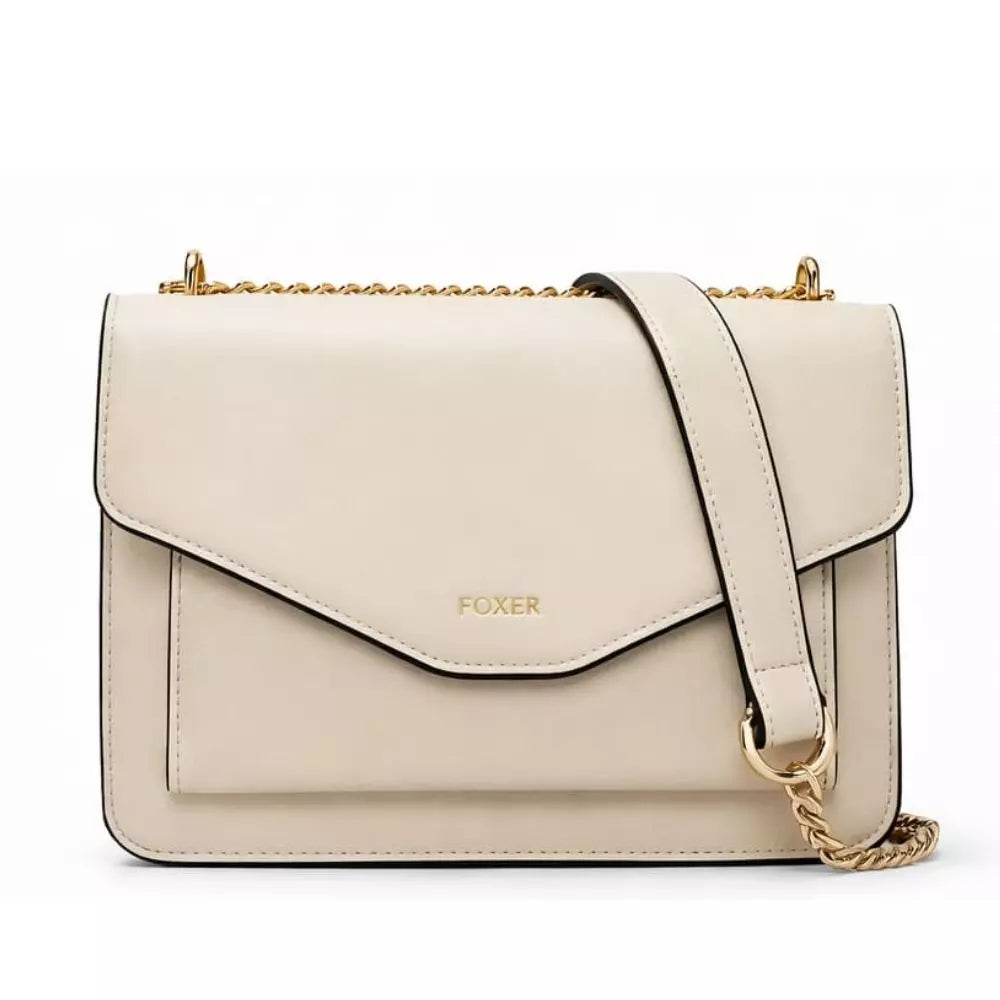 Bolsa Feminina Transversal De Couro Arvelle Beige