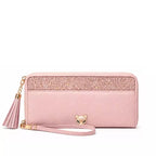 Carteira Feminina Grande De Couro Refinado Modelo Velisse Rosé