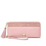 Carteira Feminina Grande De Couro Refinado Modelo Velisse Rosé
