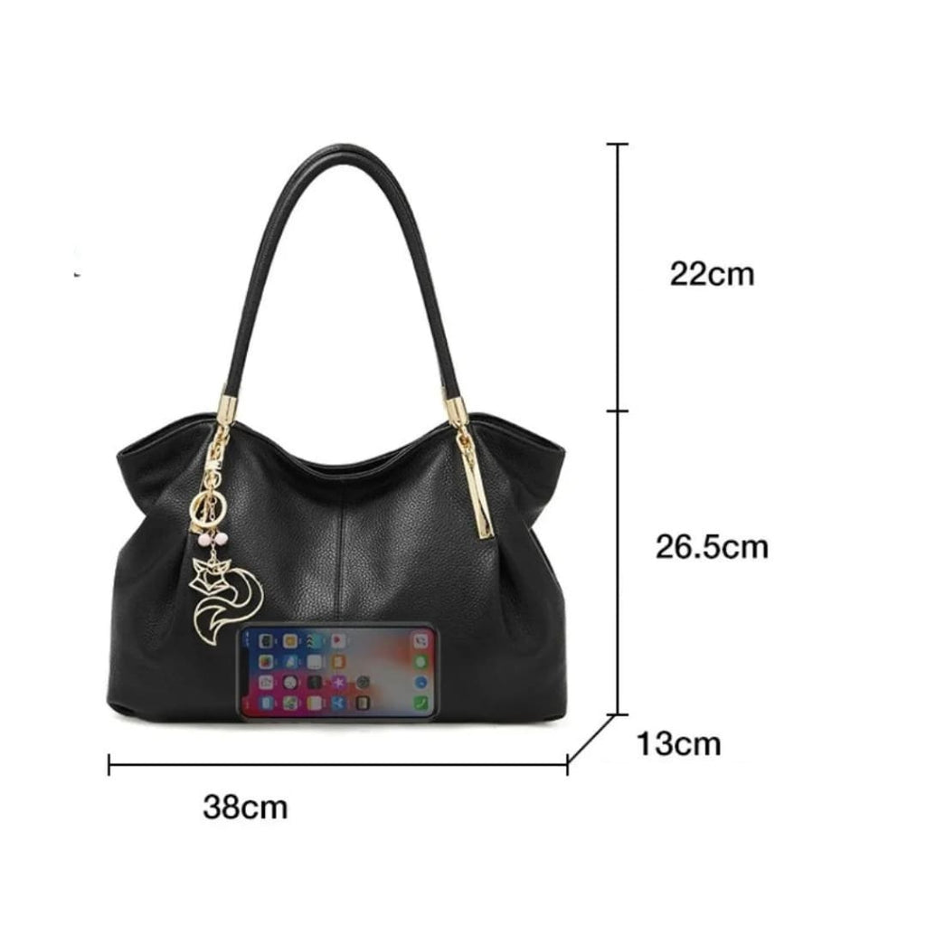 medidas e tamanho bolsa FOXER Saint Germain Black em couro genuíno