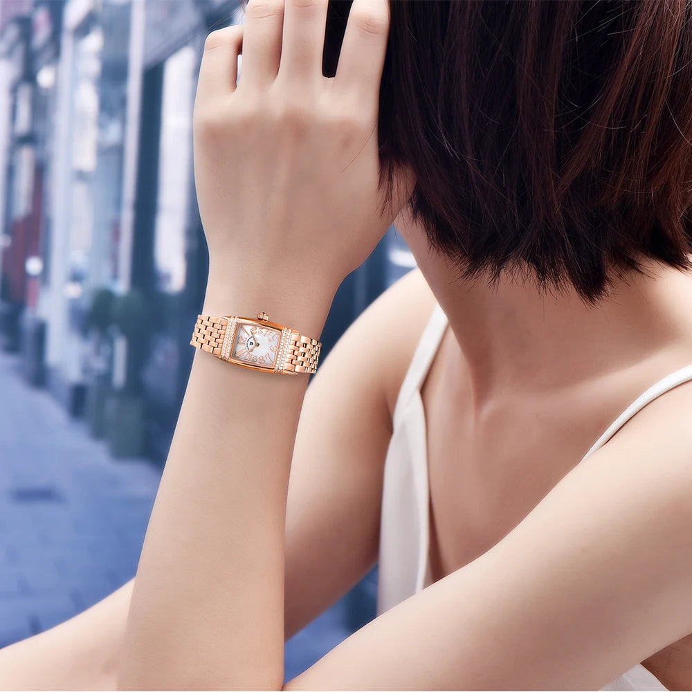 relogio feminino dourado Diamond Gold