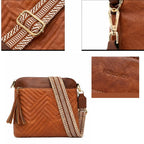 bolsa feminina transversal de couro Athena brown 2.0