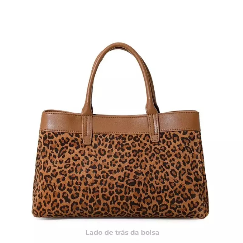 bolsa feminina grande  estampa de onça