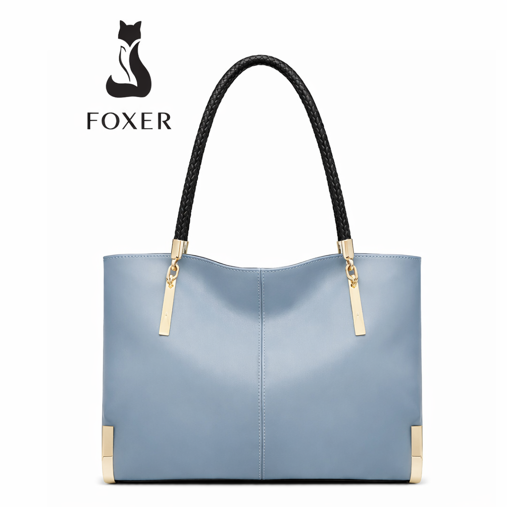 bolsa feminina grande  de couro, azul