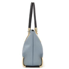 Bolsa Feminina De Couro  Modelo  Foxer  Vittora Blue