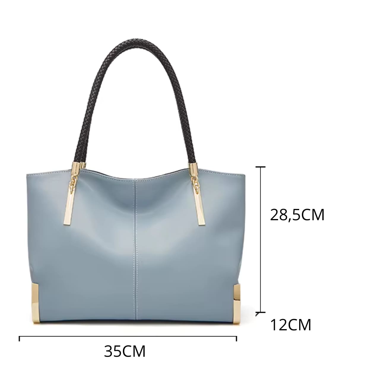 bolsa feminina grande de couro, tamanho