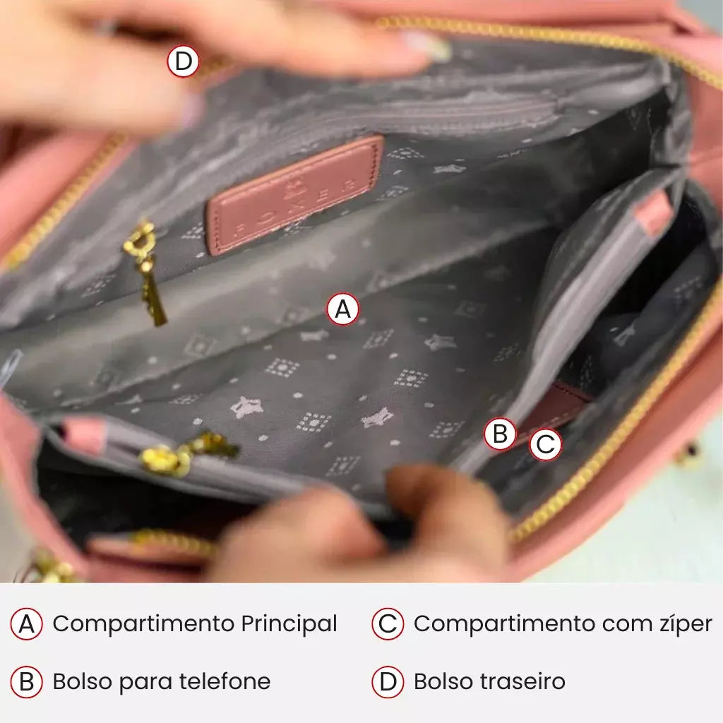 Bolsa Feminina Transversal Foxer Modelo Prestige