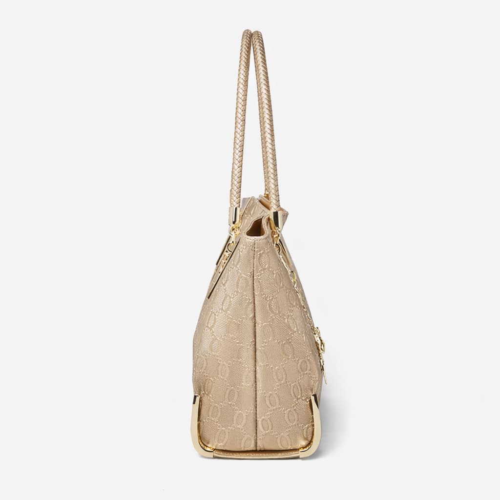 Bolsa Feminina Grande Foxer Modelo Vittora Beige
