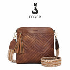 bolsa feminina transversal de couro Athena brown