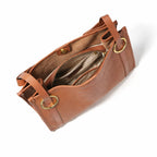bolsa feminina grande  de couro  aberta