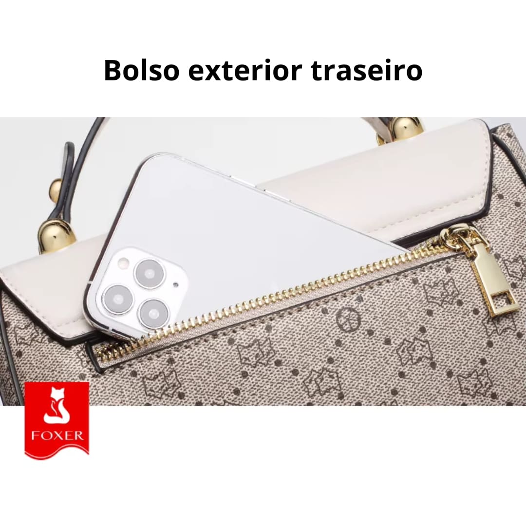 Bolsa Feminina Transversal Foxer Modelo Célinea Gray