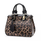 bolsa feminia de couro elegante Vittoria Leopard