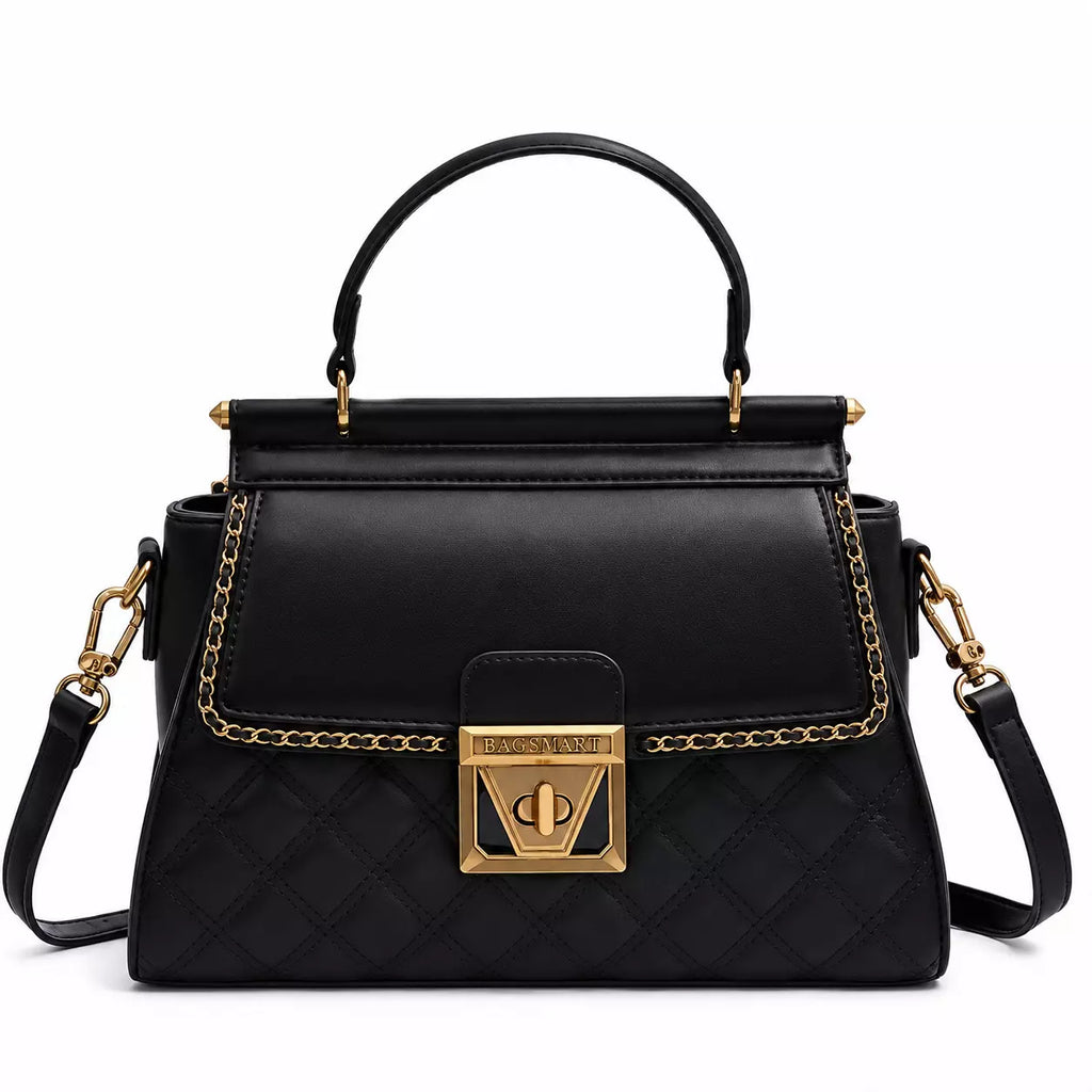 bolsa feminina preta pequena de couro refinado Auréline Paris