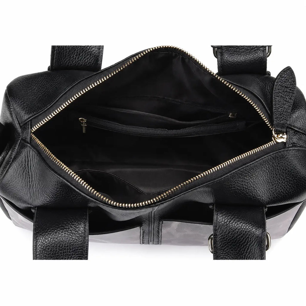 bolsa grande espaçosa em couro preta