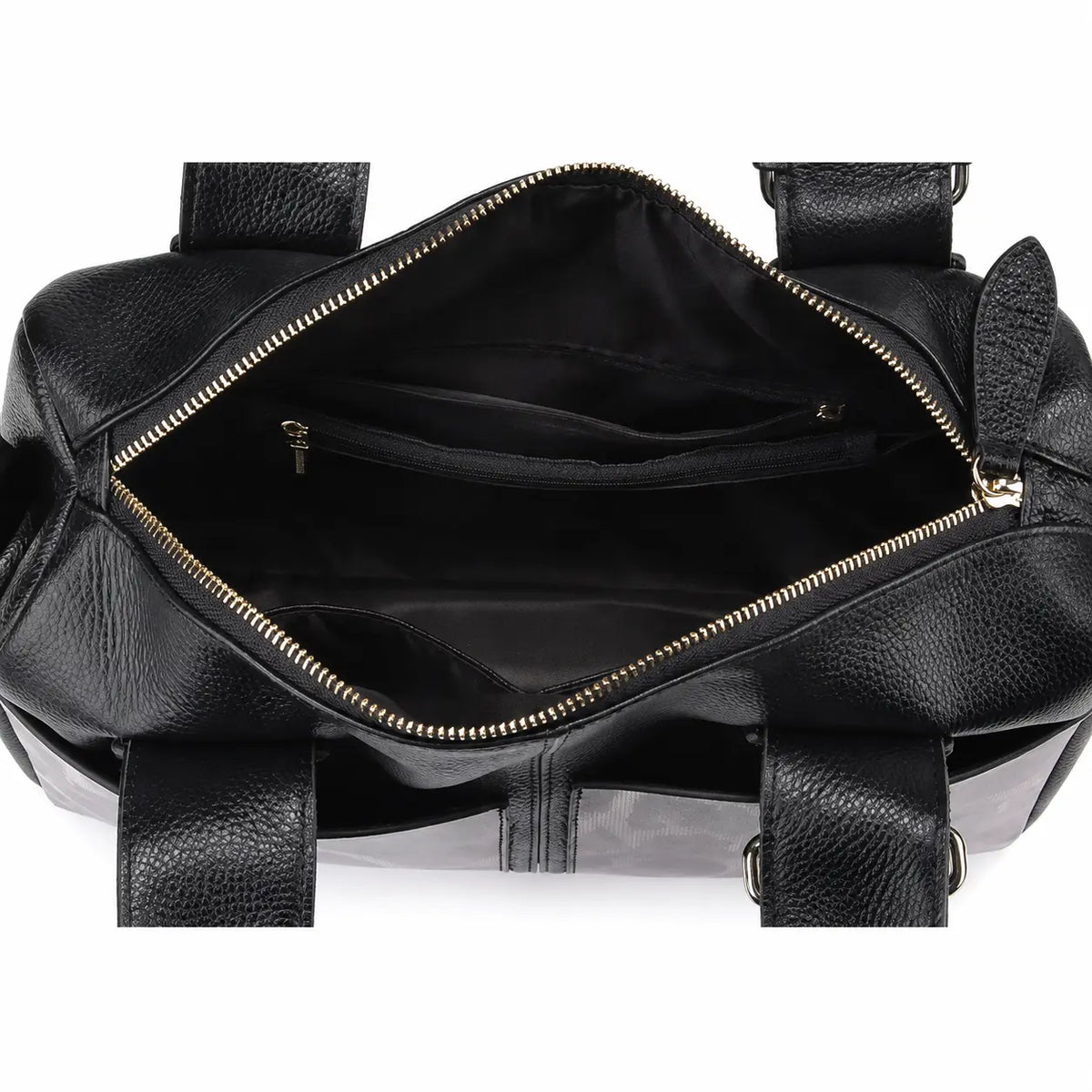 bolsa grande espaçosa em couro preta
