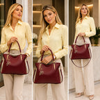 bolsa feminina grande transversal de couro  Vallée Red