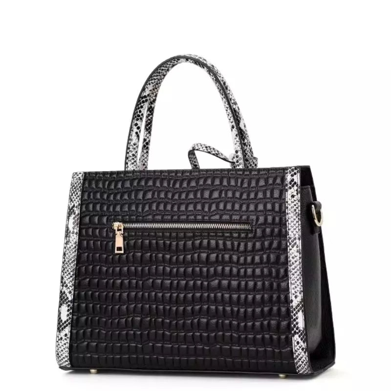 bolsa feminina preta de couro Varenne Black