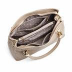 bolsa feminina media em couro Verona Beige