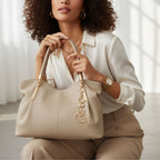 bolsa feminina grande de couro foxer  original elegante