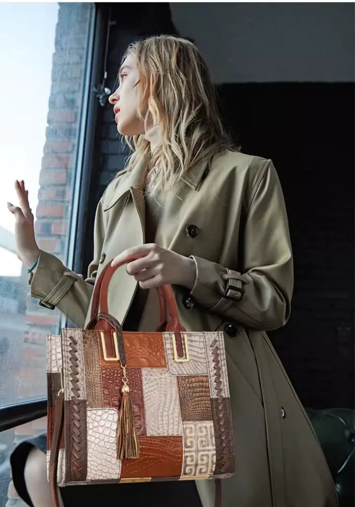 bolsa feminina grande de couro legitimo 