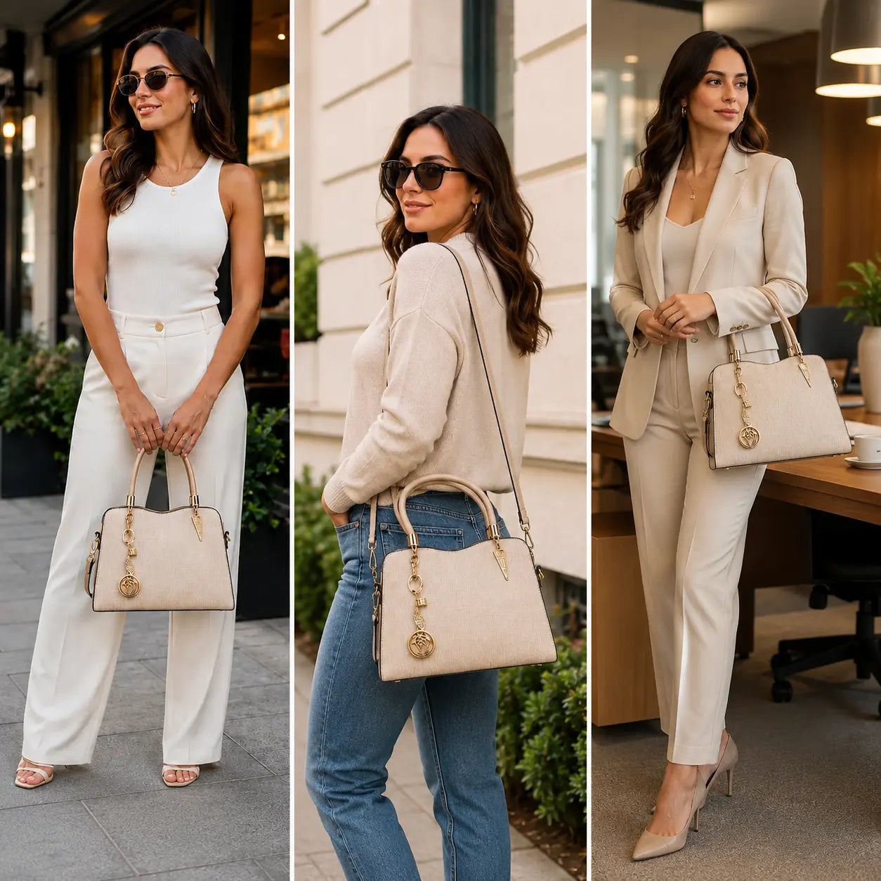 bolsa feminina media elegante de couro refinado 